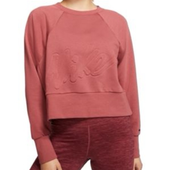 Nike Tops - Nike Dri Fit Cedar Get Fit Lux Fleece Sweatshirt Womens Large Athleisure Gym